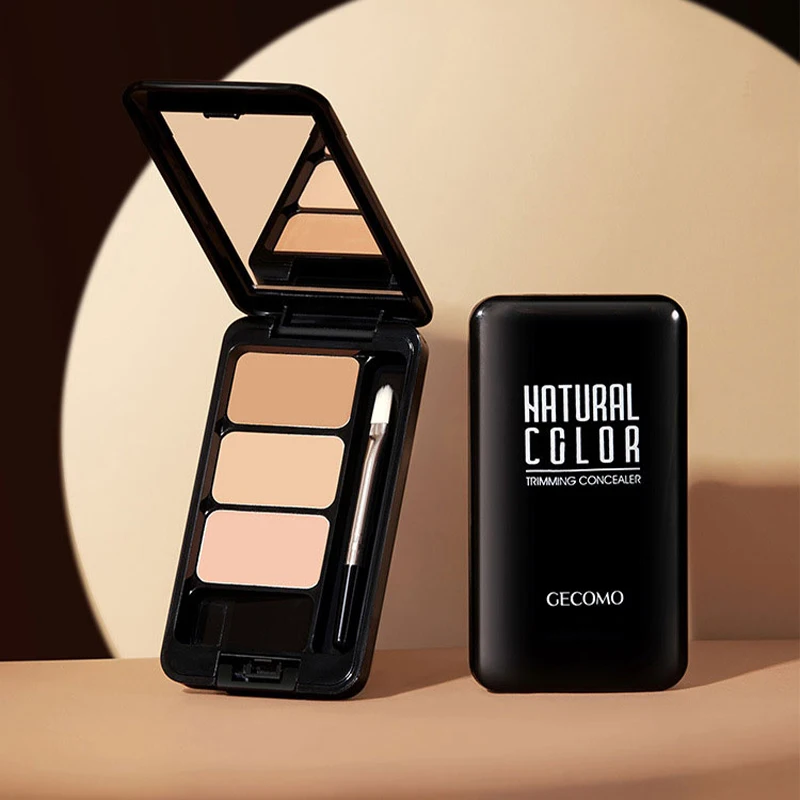 Natuurlijke Drie Kleuren Concealer Voor Gezicht Pockmarks, Vlekken, Traangroeven Om Te Bedekken, Te Repareren En Op Te Fleuren