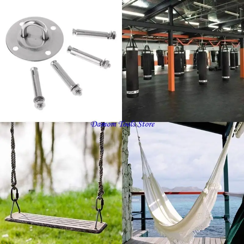 57BE Hammock Hanging Crystal Lamp Ceiling Hook Universal Hammock Hooks for Indoor Pad Eye Plate Heavy Duty