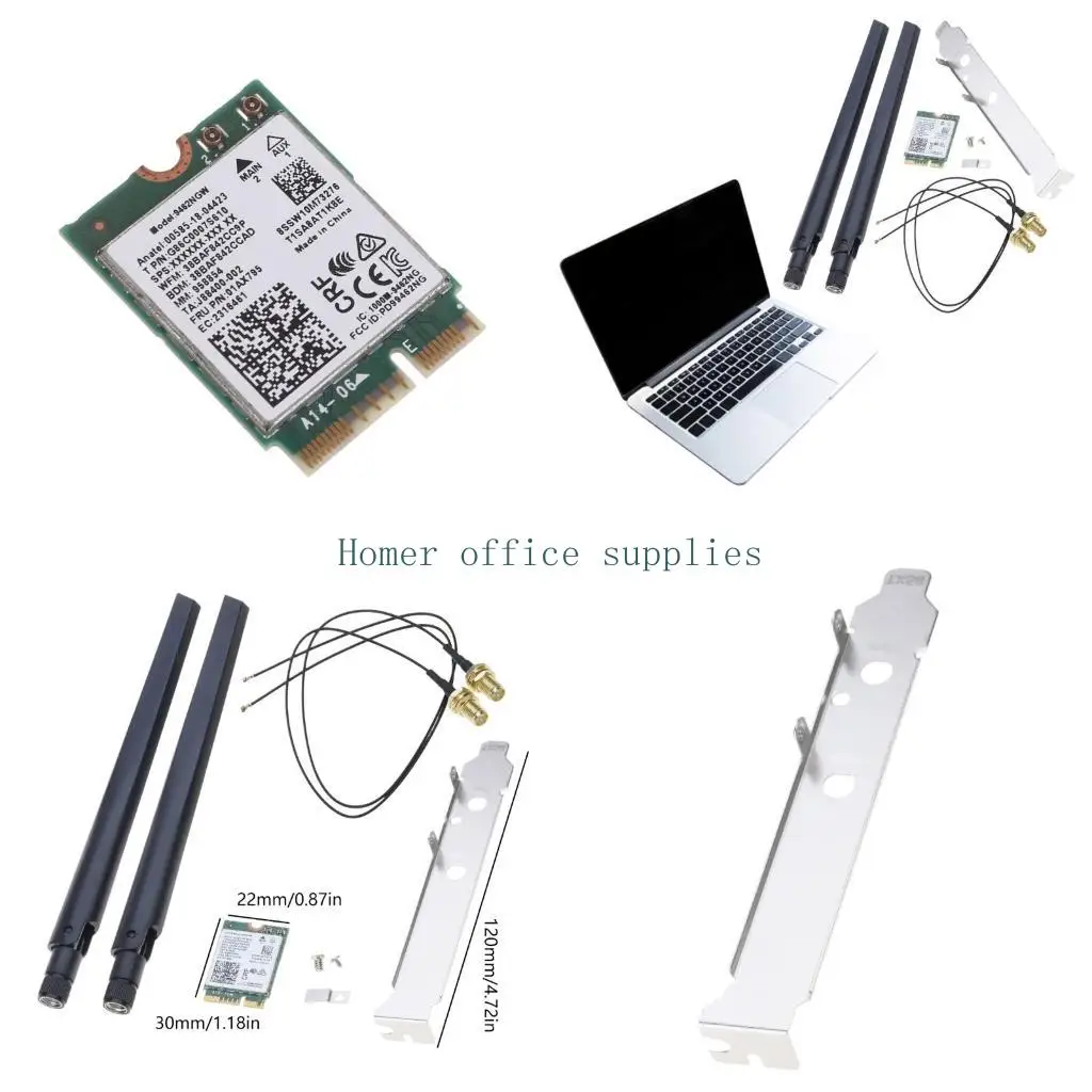 

K43B WiFi AC 9462NGW 802.11ac M.2 E Card Desktop BT-compatible 5.0 Adapter