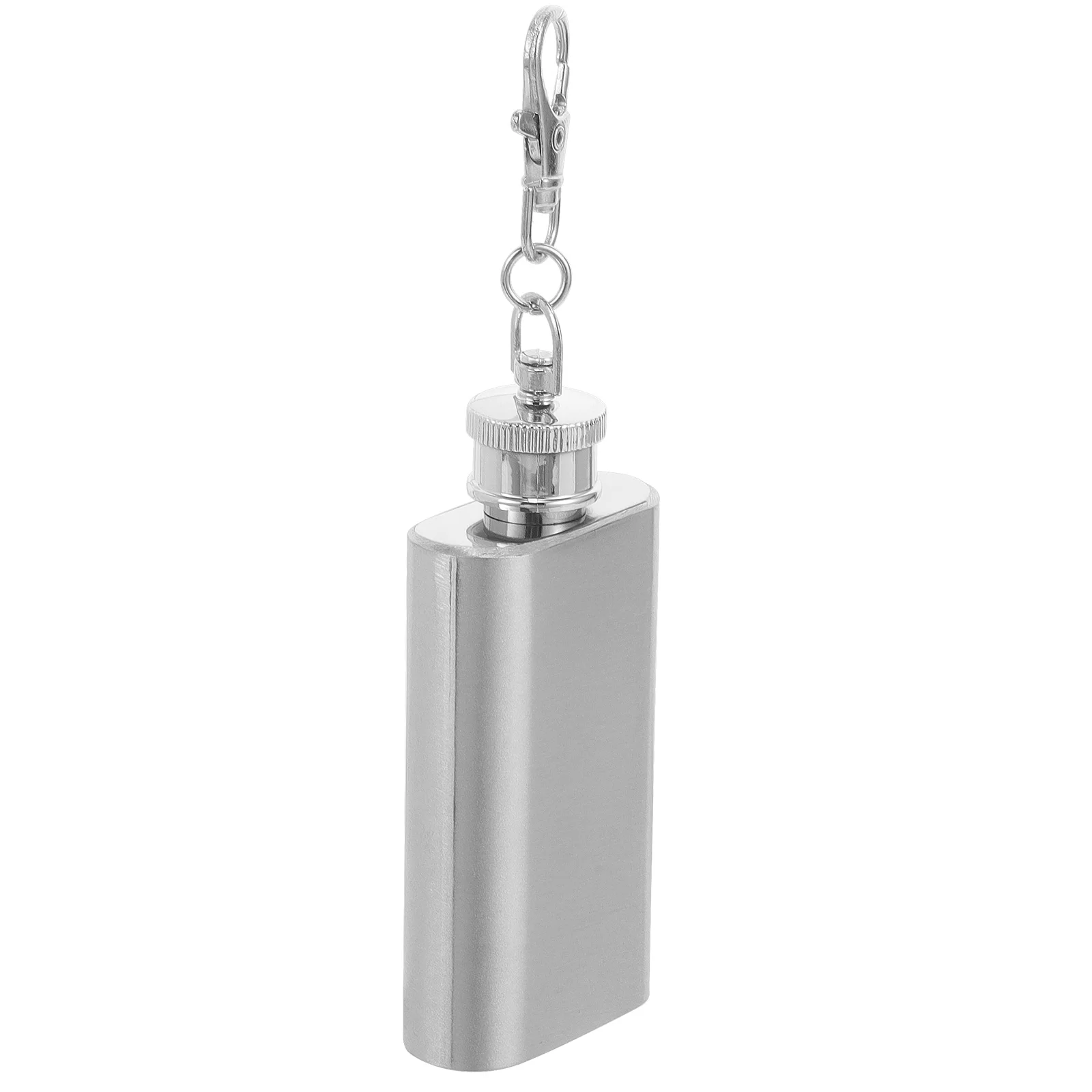 

2 Ounces Stainless Steel Hip Flask Pocket Size Leakproof Whiskey Bottle Flat Lid Keychain Travel Hiking Hunting Bar Tools