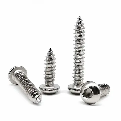 10/50pcs M2 M2.3 M2.6 M3 M4 M5 M6 A2-70 304 Stainless Steel Allen Hexagon Hex Socket Button Round Head Self Tapping Wood Screw