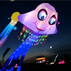 5M LED Jellyfish kite Kite Line Laundry Pendant soft kite flying in night in hight brightness with round corner LED