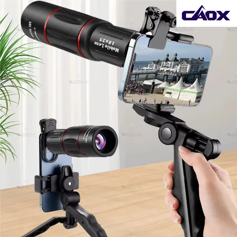 

CAOX 18x25 Portable Outdoor High-Magnification Monocular Telescope, Low Light HD Telescope for Hiking, Concert, Photography
