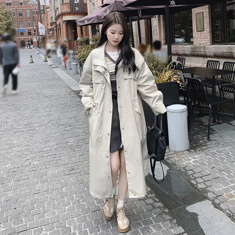 

SuperAen Spring/Summer 2024 New Fashion Craft Split Long Windbreaker Coat for Women