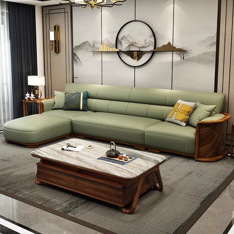 

Ebony sofa, first-layer cowhide corner princess sofa, simple and modern