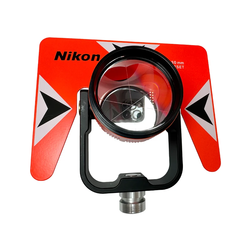 NEW RED SINGLE PRISM FOR NIKON TOTAL STATION -30 / 0mm 5/8x11 Female Thread