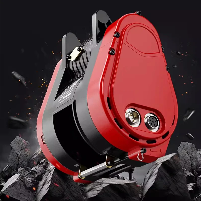 220V Electric Chain Hoist Brushless Inverter Controlled Lifting Platform Winch 100 300KG Load Capacity Two Speed