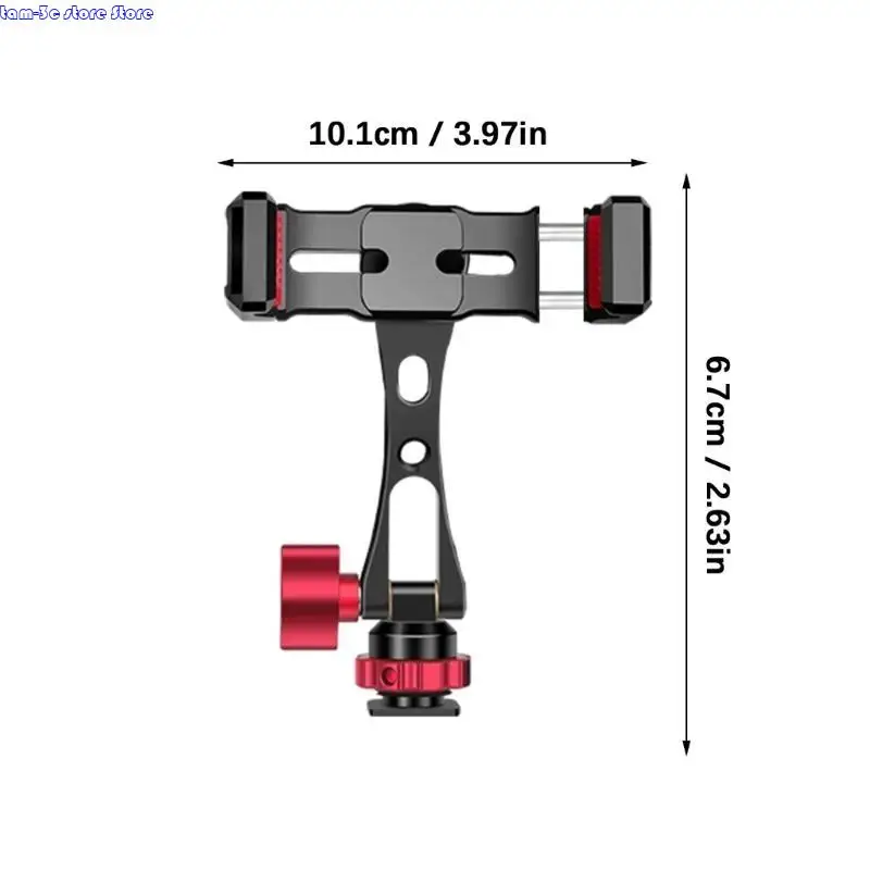 D0UA 전화 클램프 마운트 마운트 홀더 스탠드 더블 핫 슈와 1/4 "스크류 마운트 스마트 폰 마운트 어댑터