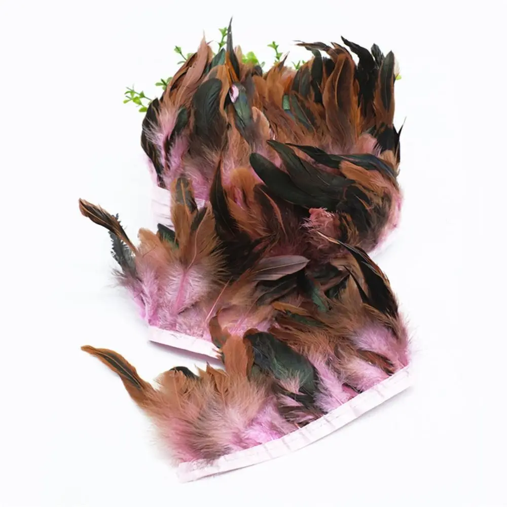 1 Meter Wedding Party Natural Turkey Feathers Sewing Decoration Ribbon Tassel Feathers Trim Home Decor 12-17cm Apparel Fabric