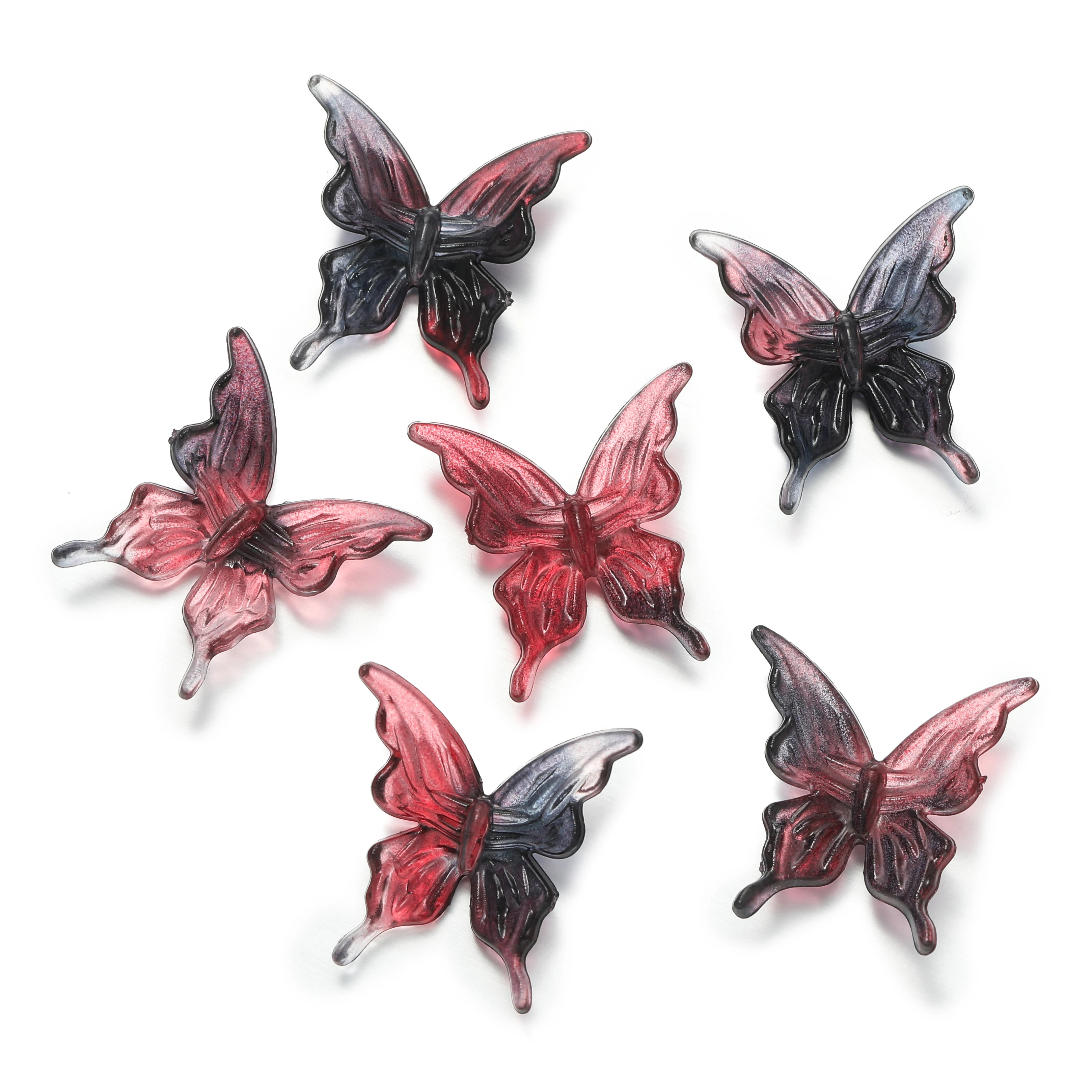 10 ピース/ロット 2 色蝶アクリルビーズルーススペーサービーズジュエリー Fingdings マーキング DIY ネックレスブレスレットアクセサリー