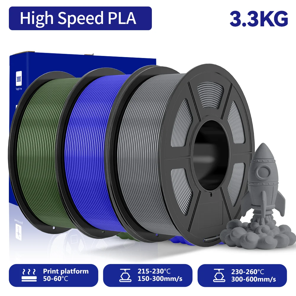 JAYO 3,3KG HS PLA 3D-Drucker-Filament 1,75mm Hochgeschwindigkeits-PLA 600mm/s Schneller Druck & Hohe Zähigkeit 3D-Druckmaterialien für 3D-Drucker