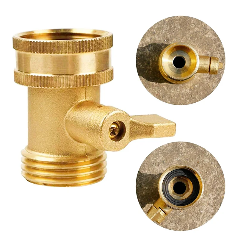 Brass Garden Hose Shut-Off Valve,2 Pack 3/4 Inch Heavy Duty Solid Brass Garden Hose Shut Off Valve with 4 Extra Washers