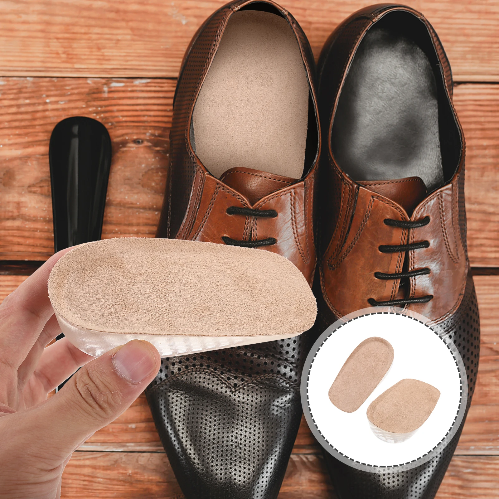 

2Cm Invisible Forefoot Cushion Half Insoles Anti-Slip Shoe Pads Heelpiece Foot Cushions For All-Day Wear S Apricot