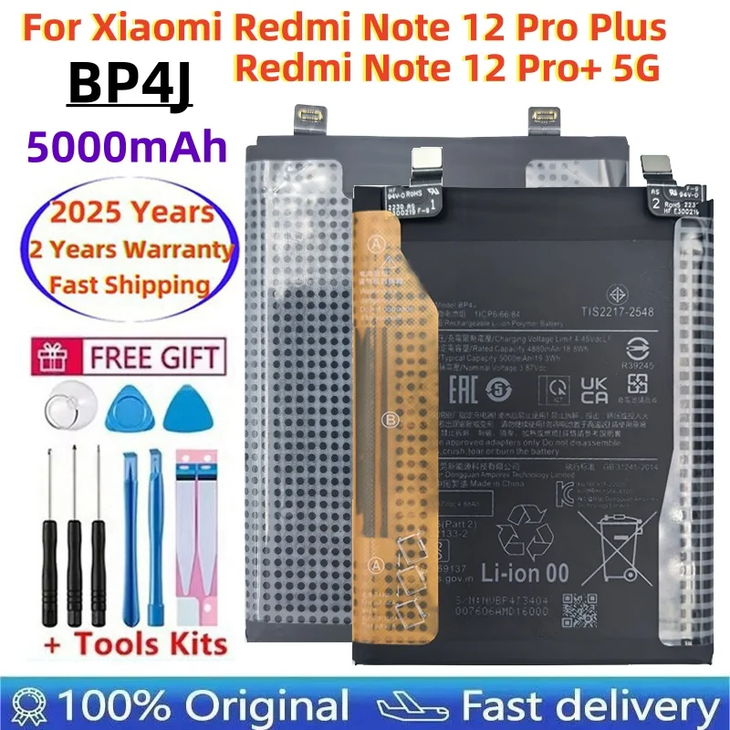 

100% Original New 5000mAh BP4J Battery For Xiaomi Redmi Note 12 Pro+ / Note 12 Pro Plus Fast Shipping+Tools