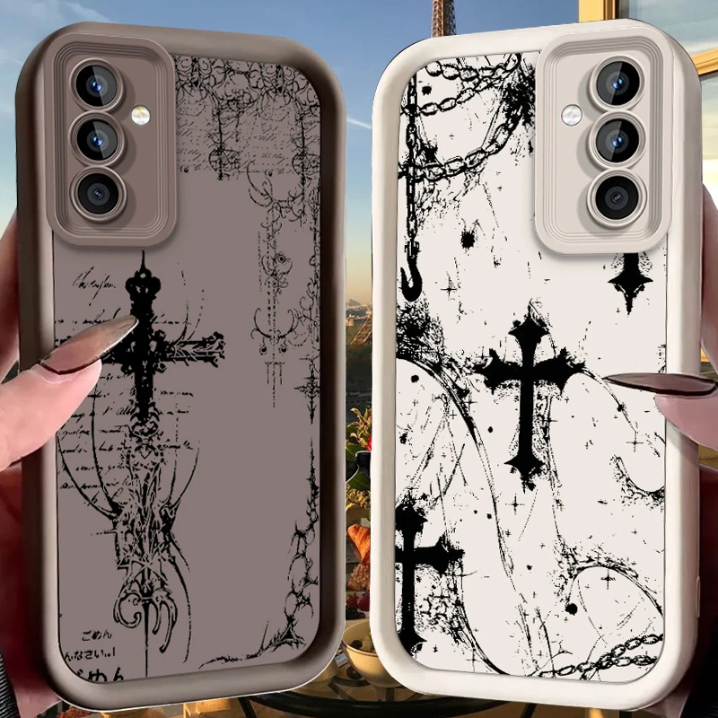 Étui à crochet croisé pour Samsung Galaxy S25 Ultra Plus S24 S23 S22 S21 S20 FE A73 A72 A71 A56 A55 A54 5G A52 A52S A51 4G, couverture souple