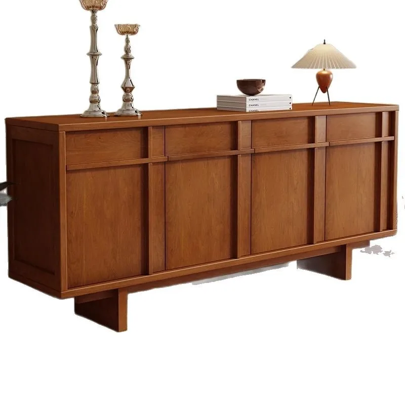 Side cabinet Solid wood locker Medieval cabinet Locker French wall bone line cabinet Living room retro