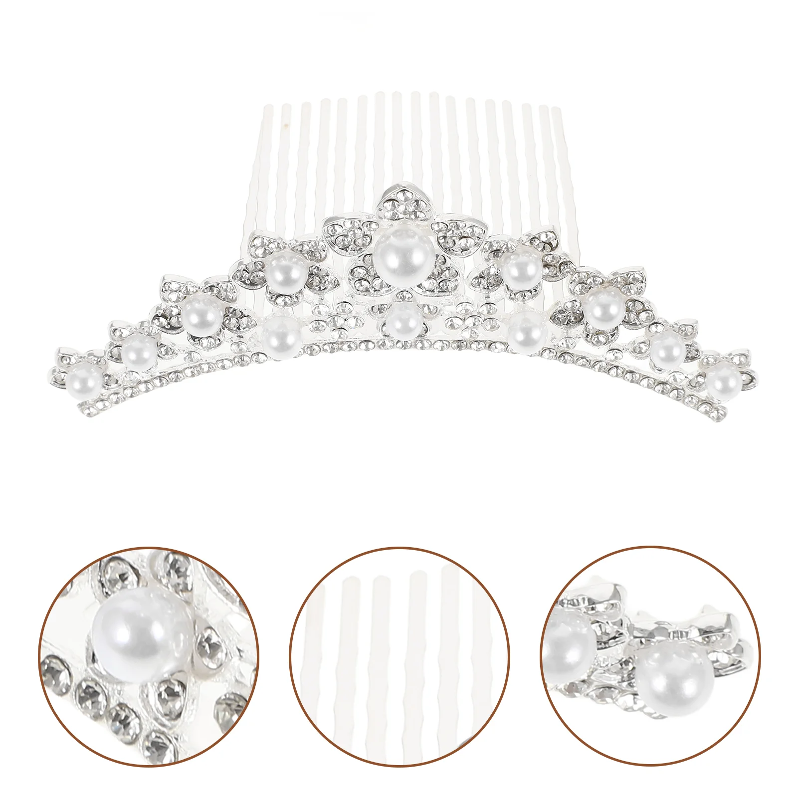 Rhinestone Bobby Pins Women Tiara Wedding Pageant Hair Accessories Crown Comb Bride