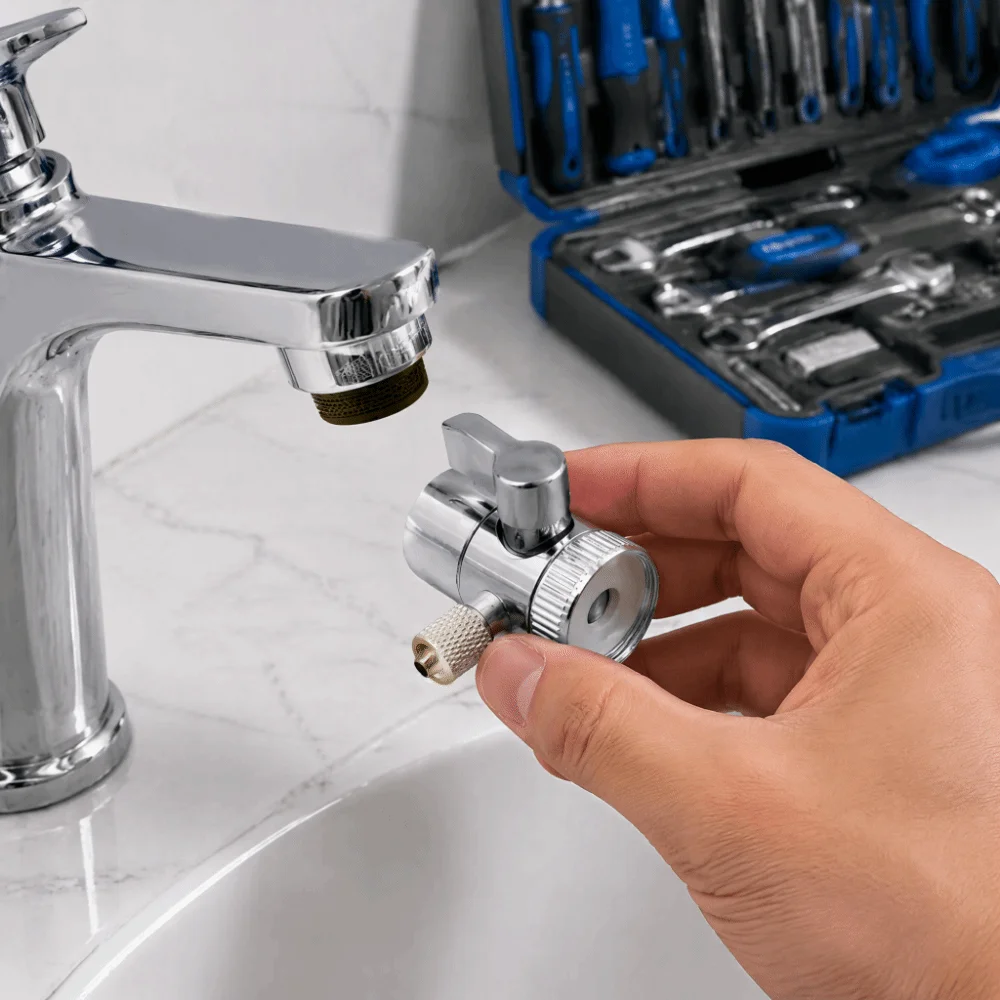 3pcs High Temperature Proof Faucet Diverter Valve Universal Fit Design Sink Faucet Adapter Faucet Splitter Connector