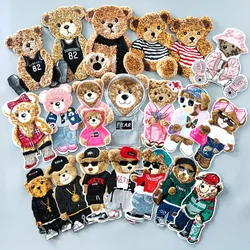 Large Embroidery Big Chenille Patch Bear Animal Cartoon Badges Bears Appliques Bee Patches for Clothing WF2210181