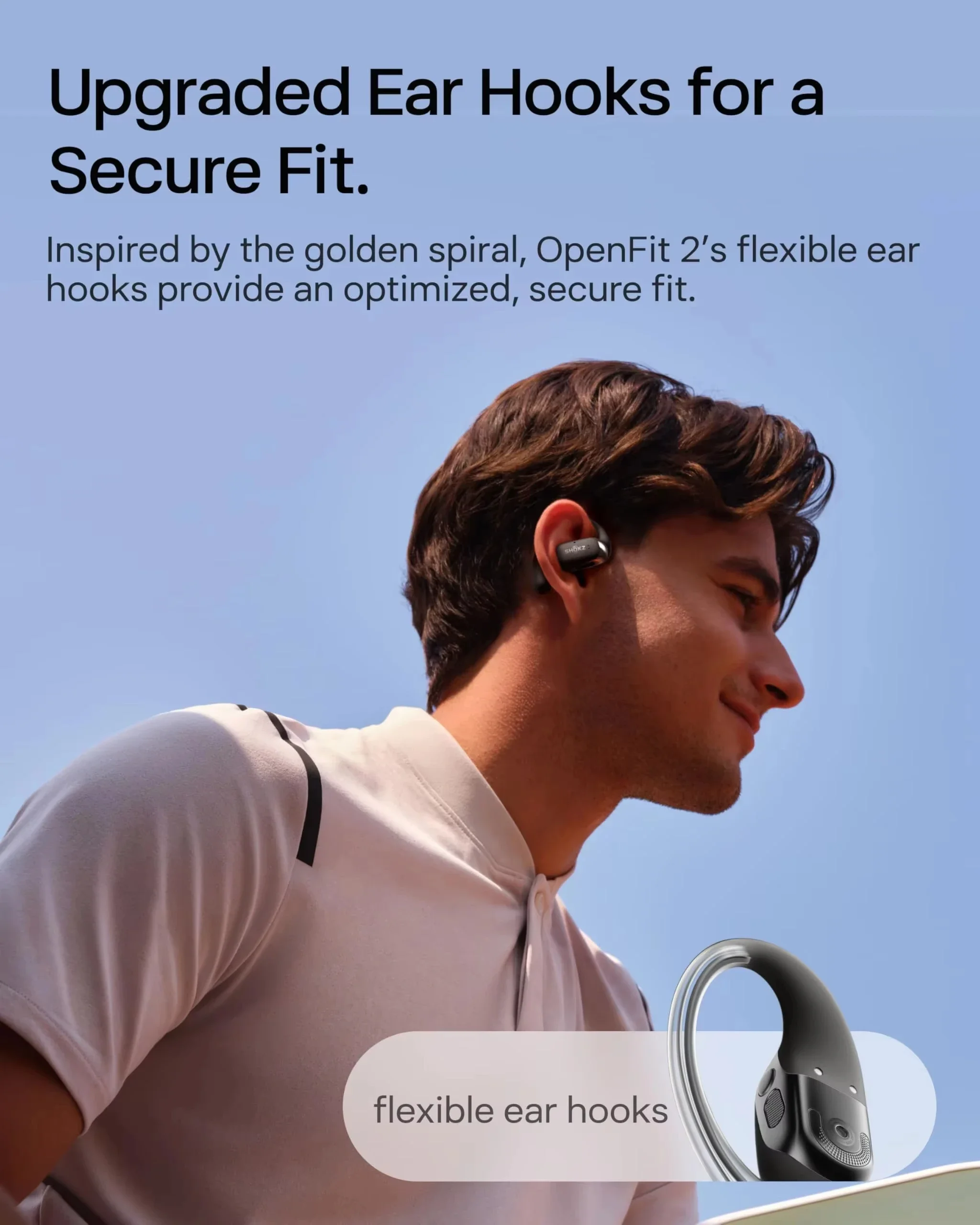 Shokz OpenFit 2 T920 Open Headsets Hanging Ear Wireless Bluetooth Earphones With DualBoost Technology AI Noise Reduction Custom - Image 4