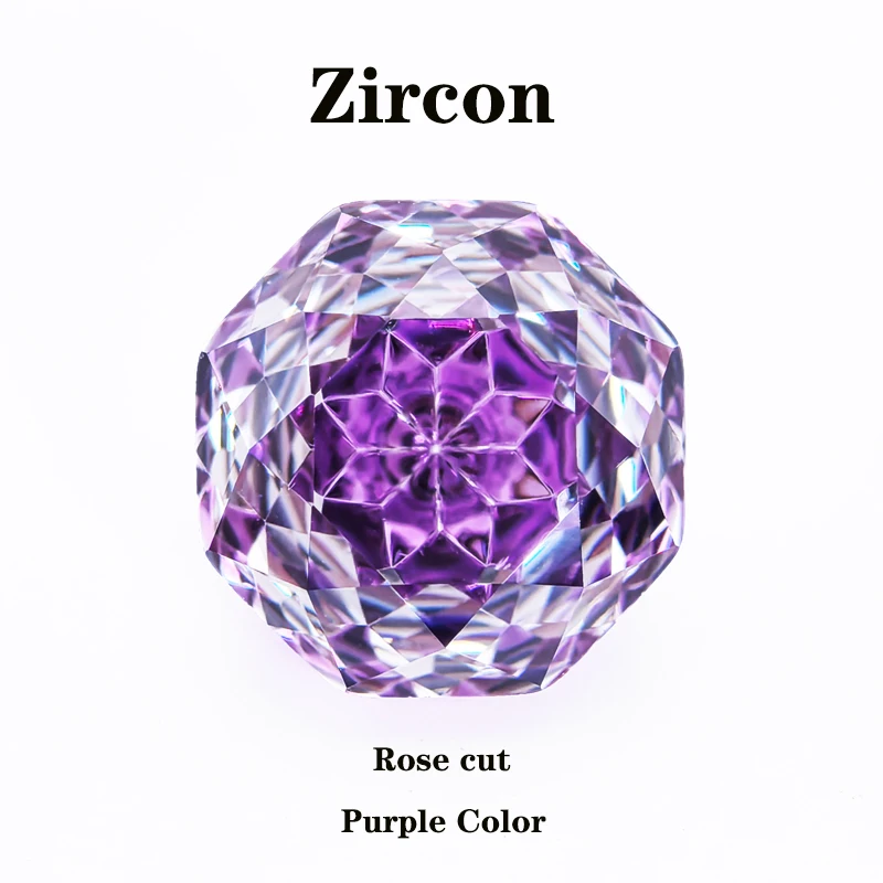 

Cubic Zirconia Rose Cut Purple Color DIY Ring Necklace Earrings Main Materials Factory Wholesale Price Charms Gemstone