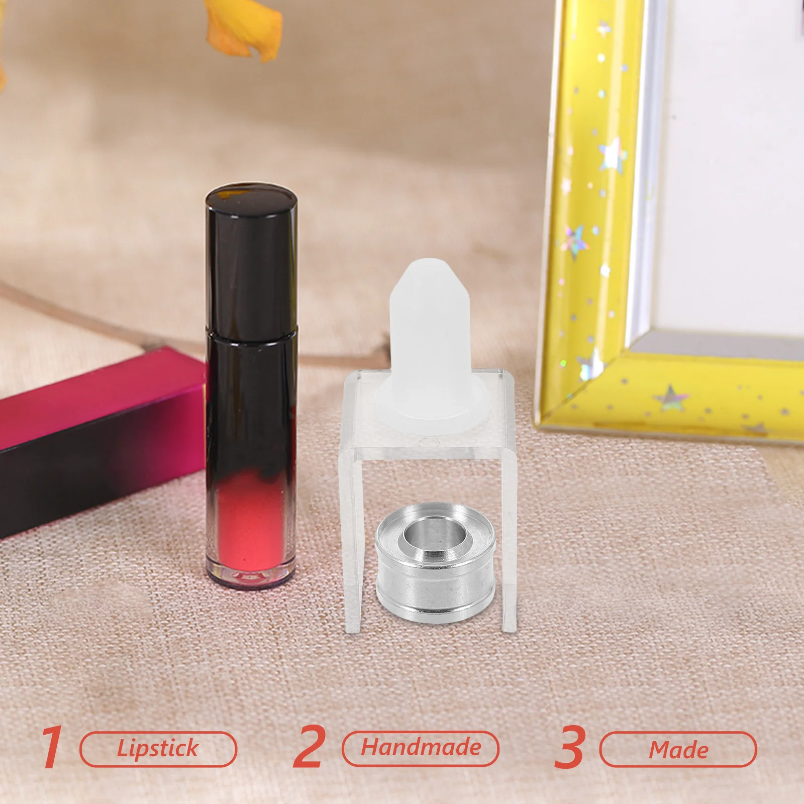 

1Set Silicone Lipstick Mold Kit 12.1mm Single Hole Holder DIY Lipstick Maker Easy Use Reusable Mould for Homemade