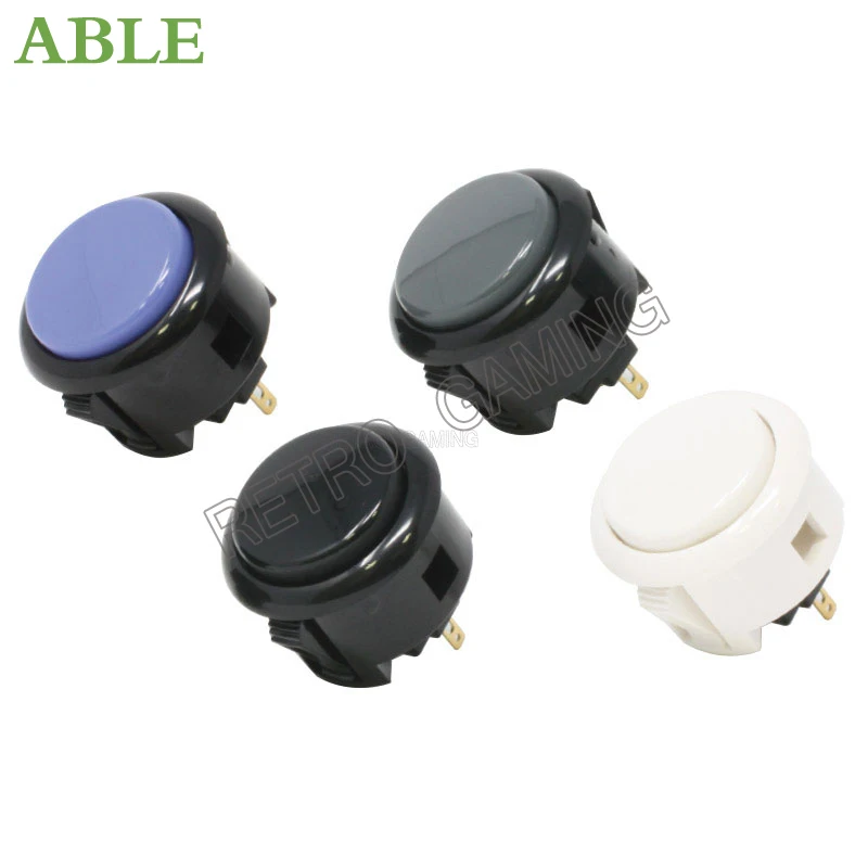 1PCS Silent Arcade Game Push Button Original OBSF 30MM Muilt Colour Switch Round For Arcade Controller Cabinet