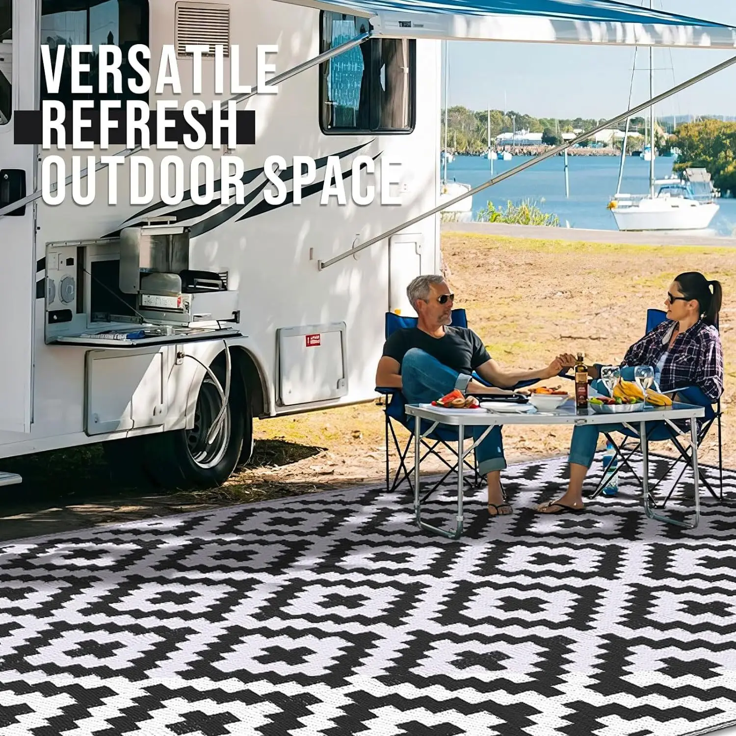 In-stock For Cross-border Bestseller Moisture-resistant Durable Patio Mat; Portable Outdoor RV Pad; Camping PP Material
