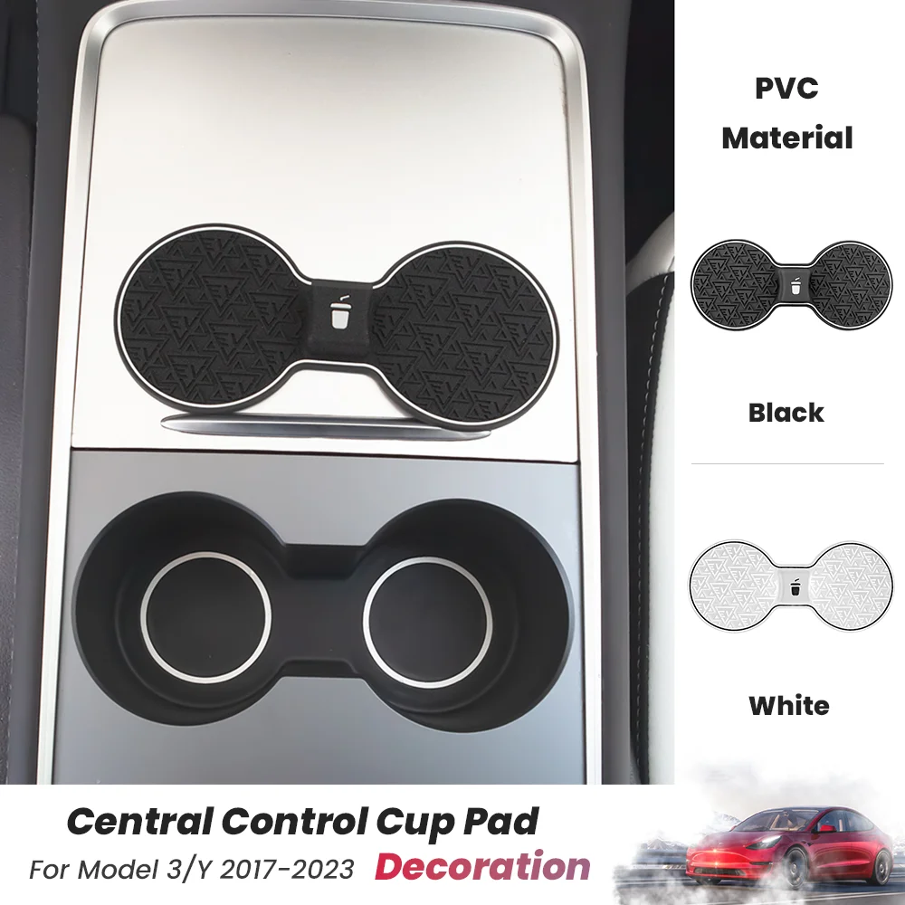 

For Tesla 2023 Model 3 Y Soft Silicone Water Cup Holder Mats Upgraded Drink Non-slip Coaster Model3 ModelY Pad Car Accessories