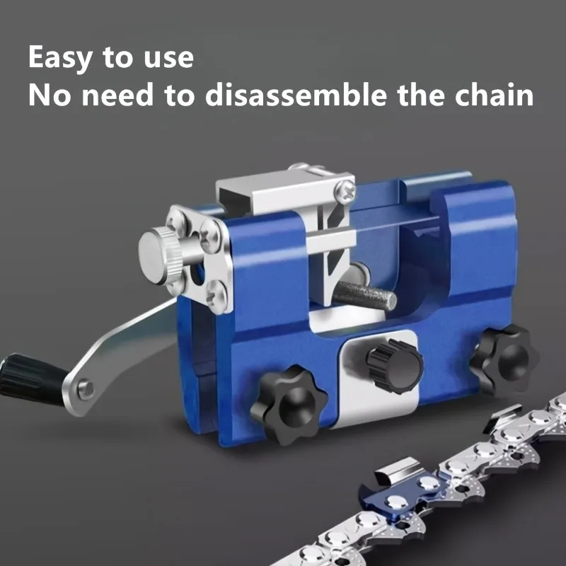 Manual Chainsaw Sharpener Kit – Adjustable Guide, Files for 0.325"/3/8" Pitch, Portable