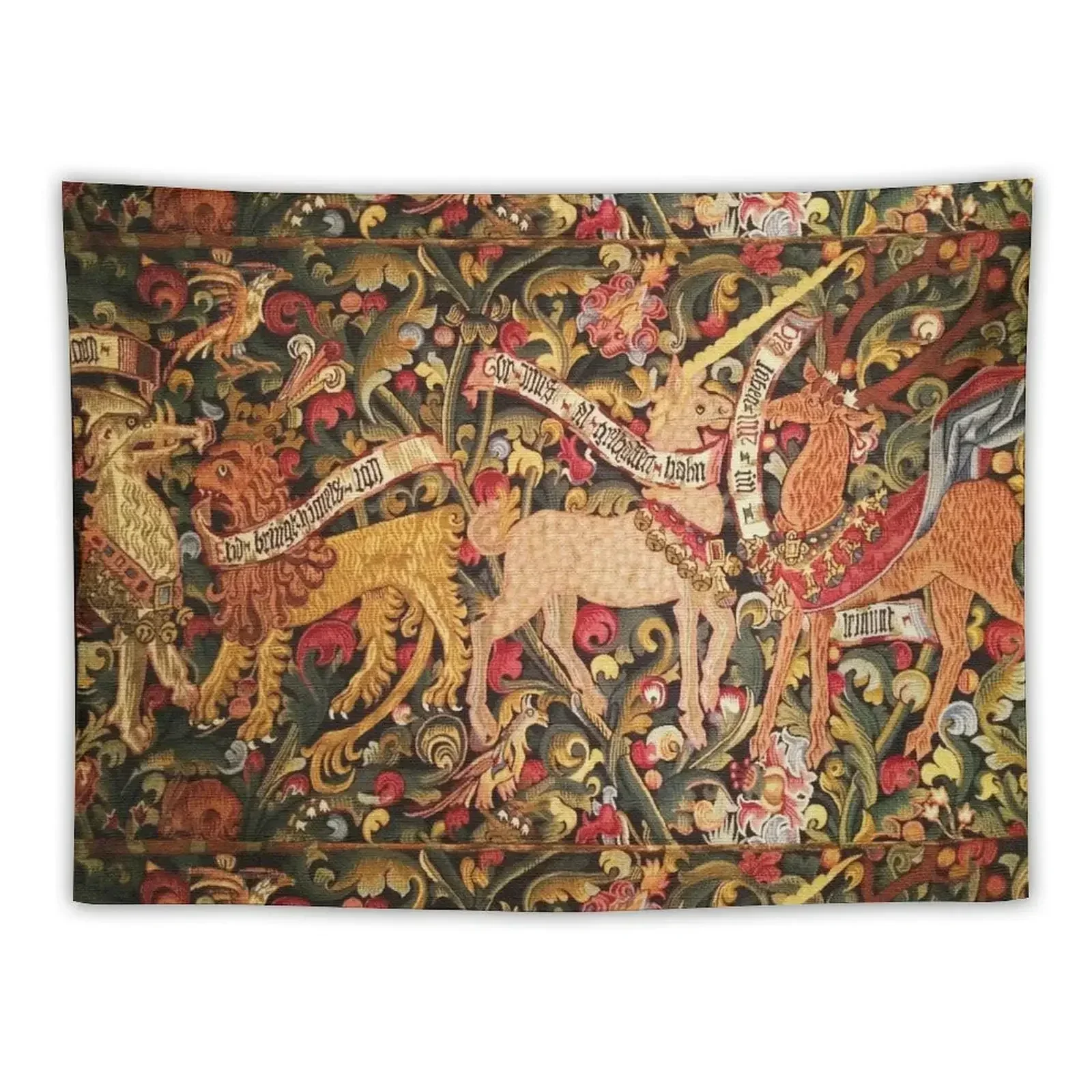 

UNICORN;DRAGON,LION,STAG AND OTHER ANIMALS Floral Medieval Tapestry Home Decoration Bedroom Decor Aesthetic Wall Decor Tapestry