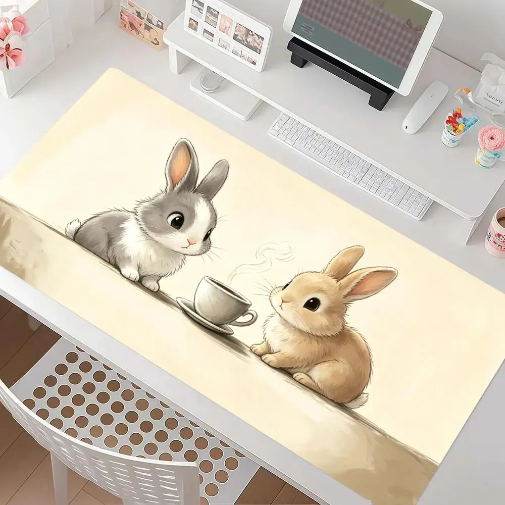 Two Cute Black Cats Mouse Pad Table Mat Smooth Cloth Surface Thick Rubber Non Slip Base For Student Dorm Desk Decor