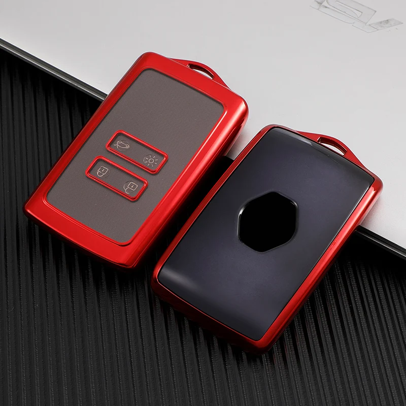 TPU Car Remote Key Cover Case Fob For Renault Captur Megane Talisman Espace Clio Zoe Koleos Scenic 4 Arkana Dacia Sandero Card