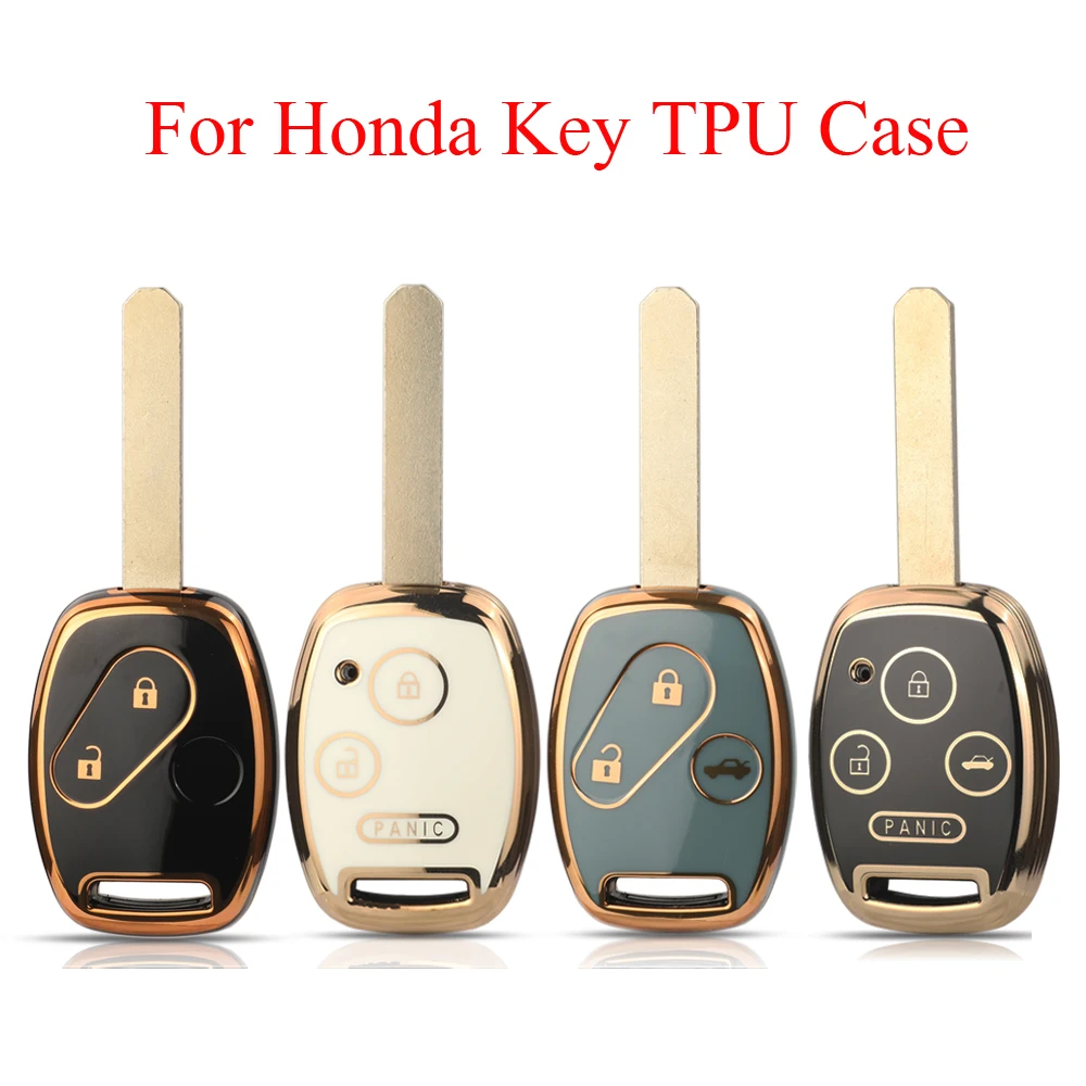 Jingyuqin 2/3/4 BTN Soft TPU Car Key Case For Honda Fit CIVIC JAZZ Pilot Accord CR-V Freed Freed Pilot StepWGN Insight Protect