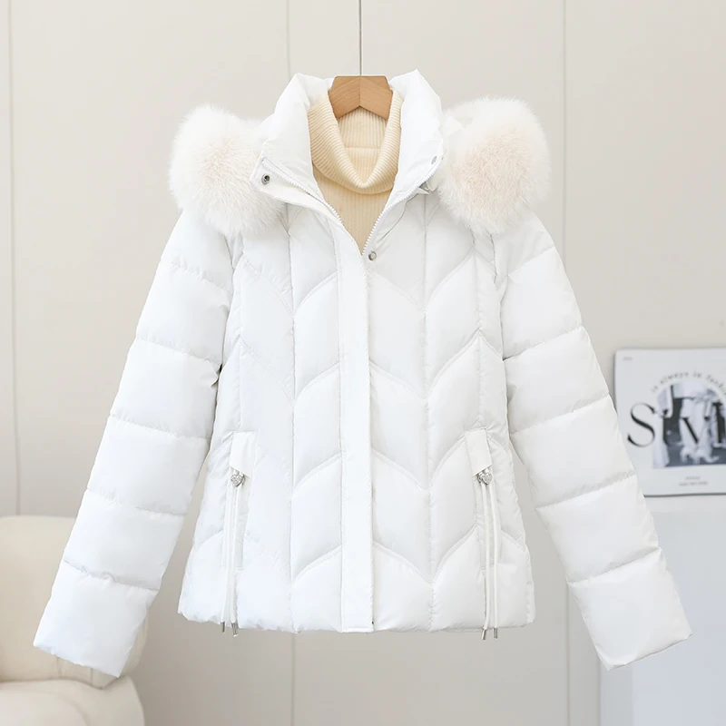 

Съемная шапка, хлопковое тюлевое женское пальто Faion ort, утягивающий топ, теплый пушистый воротник, застежка-молния