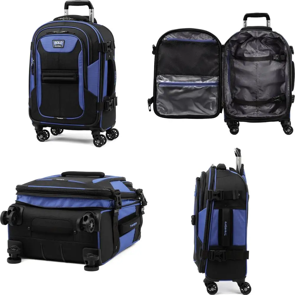 

расширяемая спиннерная сумка, 21 дюйм, синий/черный, ручная кладь с мягкой стороной