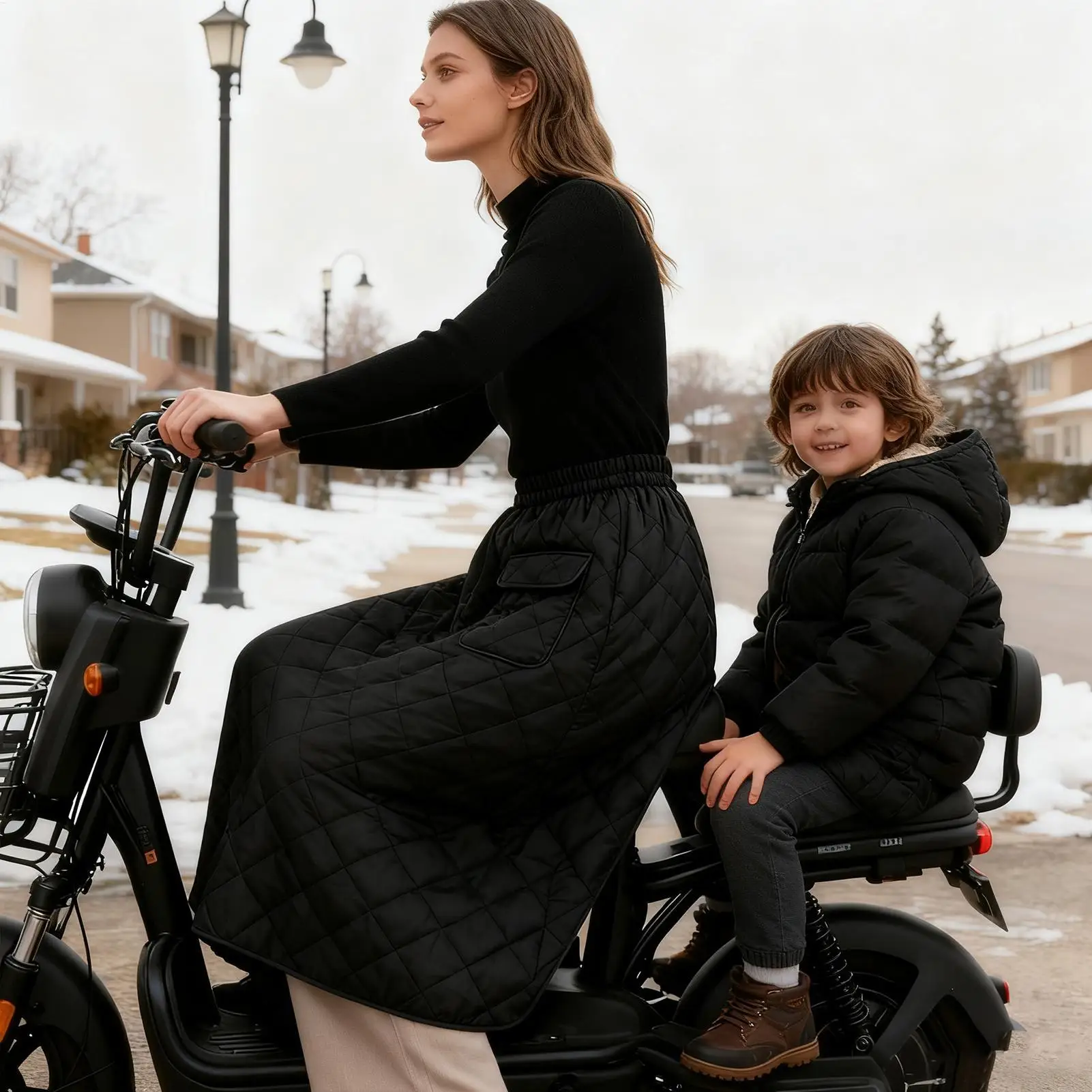 

Scooter Leg Apron Cover Waterproof Thick Blanket Plush Lining Motorcycle Warm Leg Cover For Women Scooter Winter Outdoor Riding