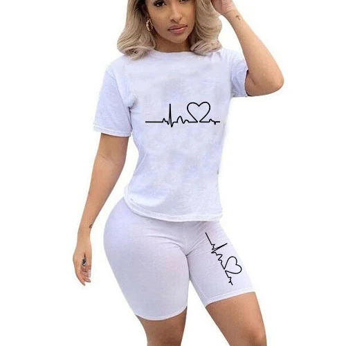 2024 Summer two piece set for women T-Shirts and Shorts Ladies Casual O-Neck Pullover Short Sleeve T-Shirt Casual Tracksuit