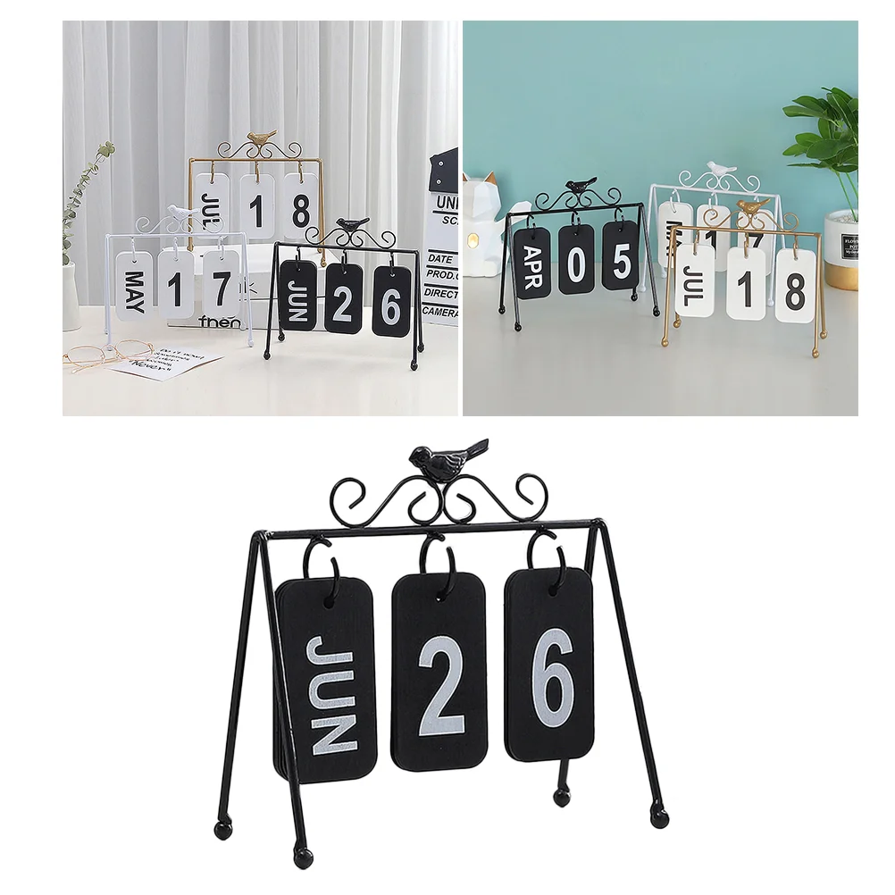 

Desktop Calendar Manual DIY Table Decoration Creative Ornament Wooden Date Display