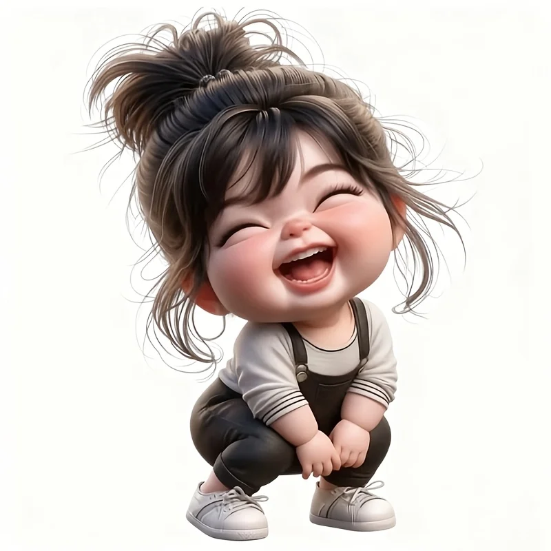 1PC Laughing Girl Vinyl Sticker Waterproof Decal Car Window Motorcycle Helmet Laptop Luggage Tank Fairing Exterior Styling Decal