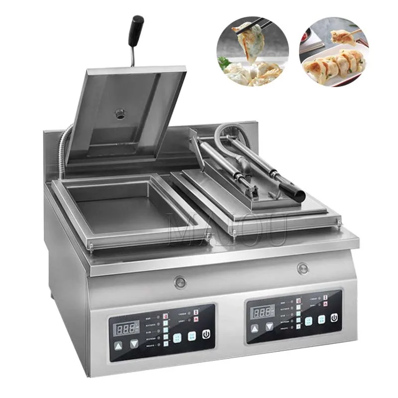 Double Head Grill Pan For Dumpling Meat Bun Grilled Momo Making Machine Electric Dumpling Fryer