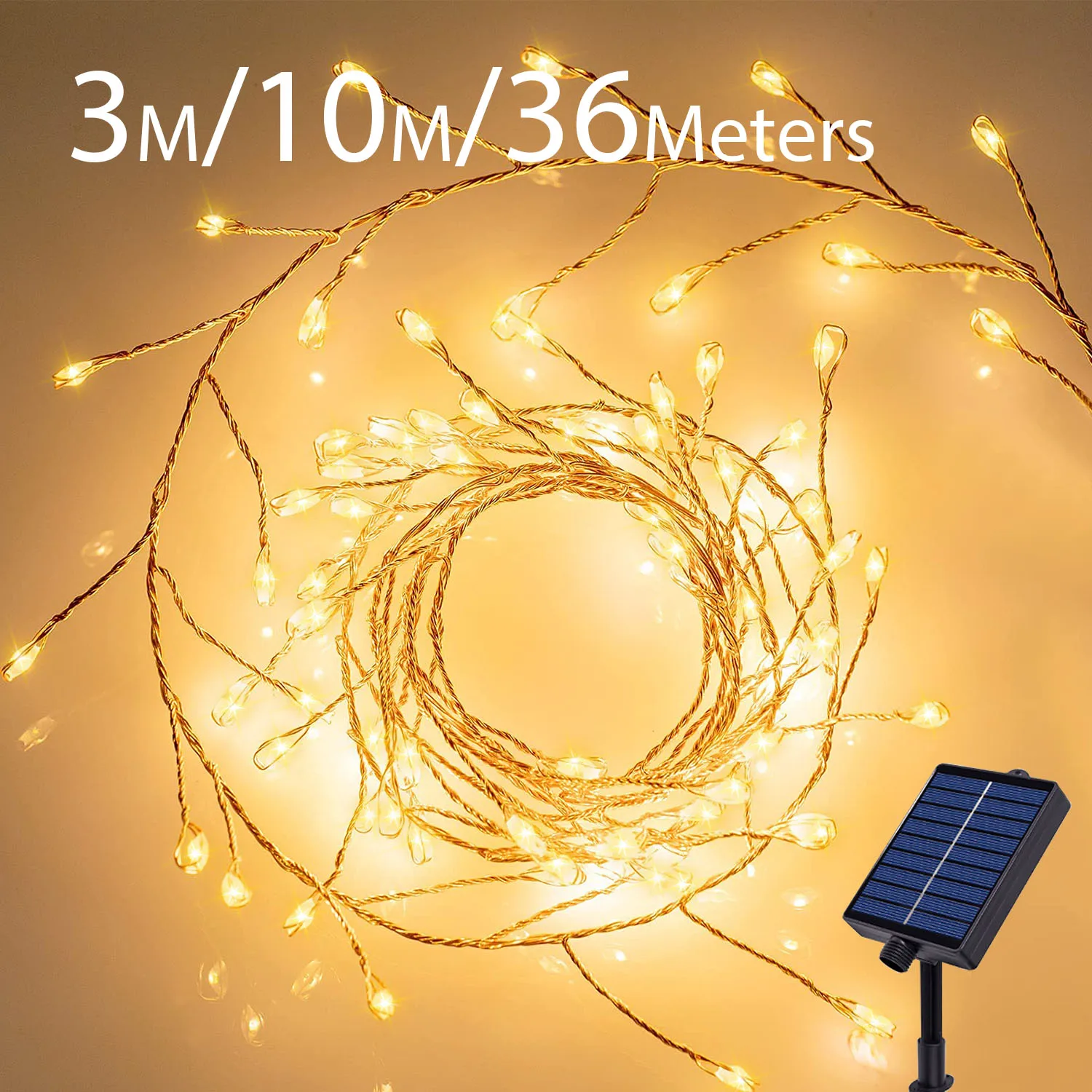 18M 600 LED Firecrackers Cluster Garland Fairy Lights Outdoor String Lights Christmas Tree Garden Light for Patio Window Decor