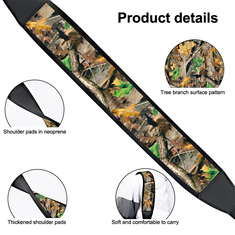 2-Point Harness With Swivels Shoulder Pads Shoulder Strap Length Nylon Adjustable Shoulder Straps For Outdoors Hunting Shooting