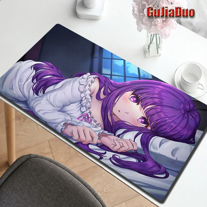 Fern Cute Purple Hair Girl Comic Mouse Pad Gamer Laptop Play Mat Gaming Room Accessories Kawaii Anime Mousepad Pc Cushion Carpet