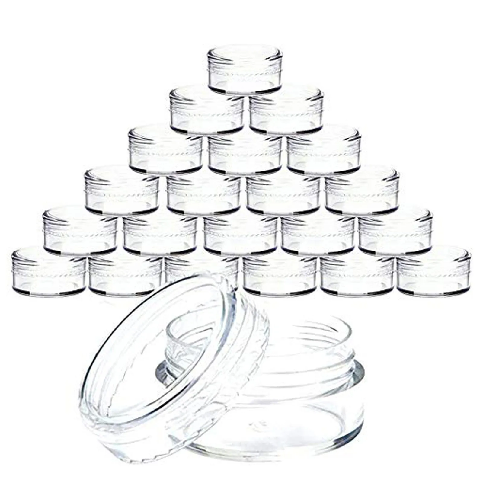 100 Pcs Plastic Jars with Lids Small Clear Containers with Lids Wide Mouth Small Plastic Containers for Travel Storage