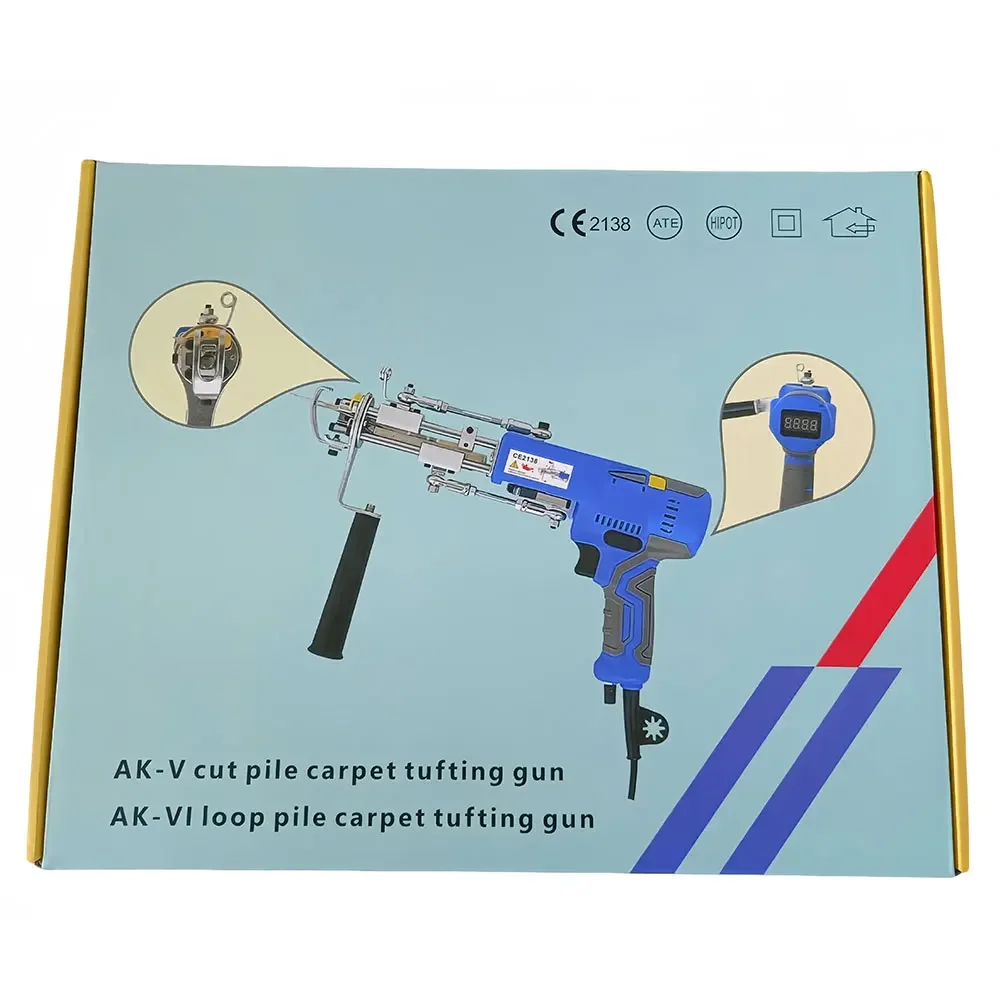 AK تلمم بندقية 2 في 1 مجموعة السجاد الكهربائي تلمم بندقية السجاد الكهربائي Tapis الحياكة تلمم مسدس النسيج يتدفقون البساط آلة #6