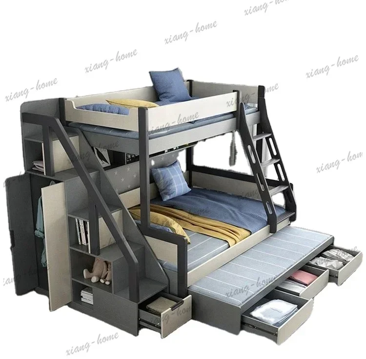 Solid Wood Up And Down Bed Children's Multi-functional Bed Boys Room Bunk Bed