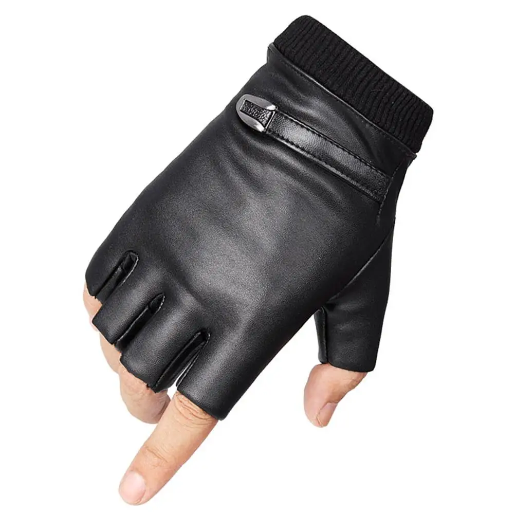 

2 Pair Fleece Cycling Thin Shockproof Half Unisex Biking Gloves Finger PU Unisex Breathable Outdoor Gloves Men Women