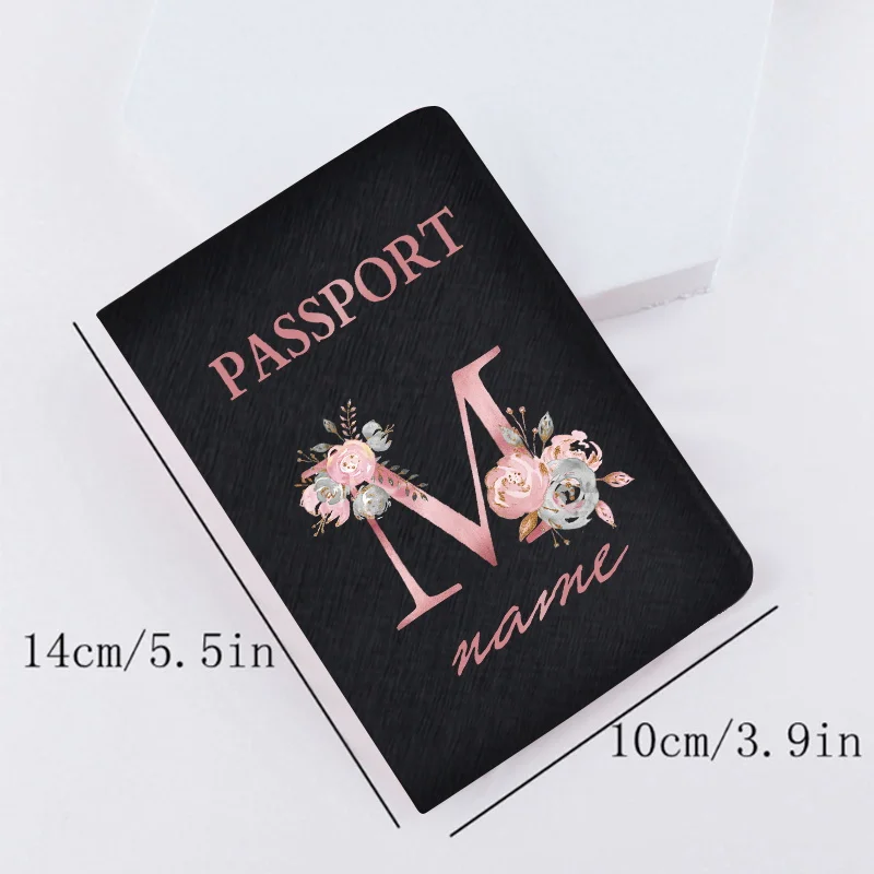 Funda de pasaporte con nombre personalizado, fundas de pasaporte de boda de viaje, soporte de moda, regalo de boda, Serie de letras, Funda de cuero