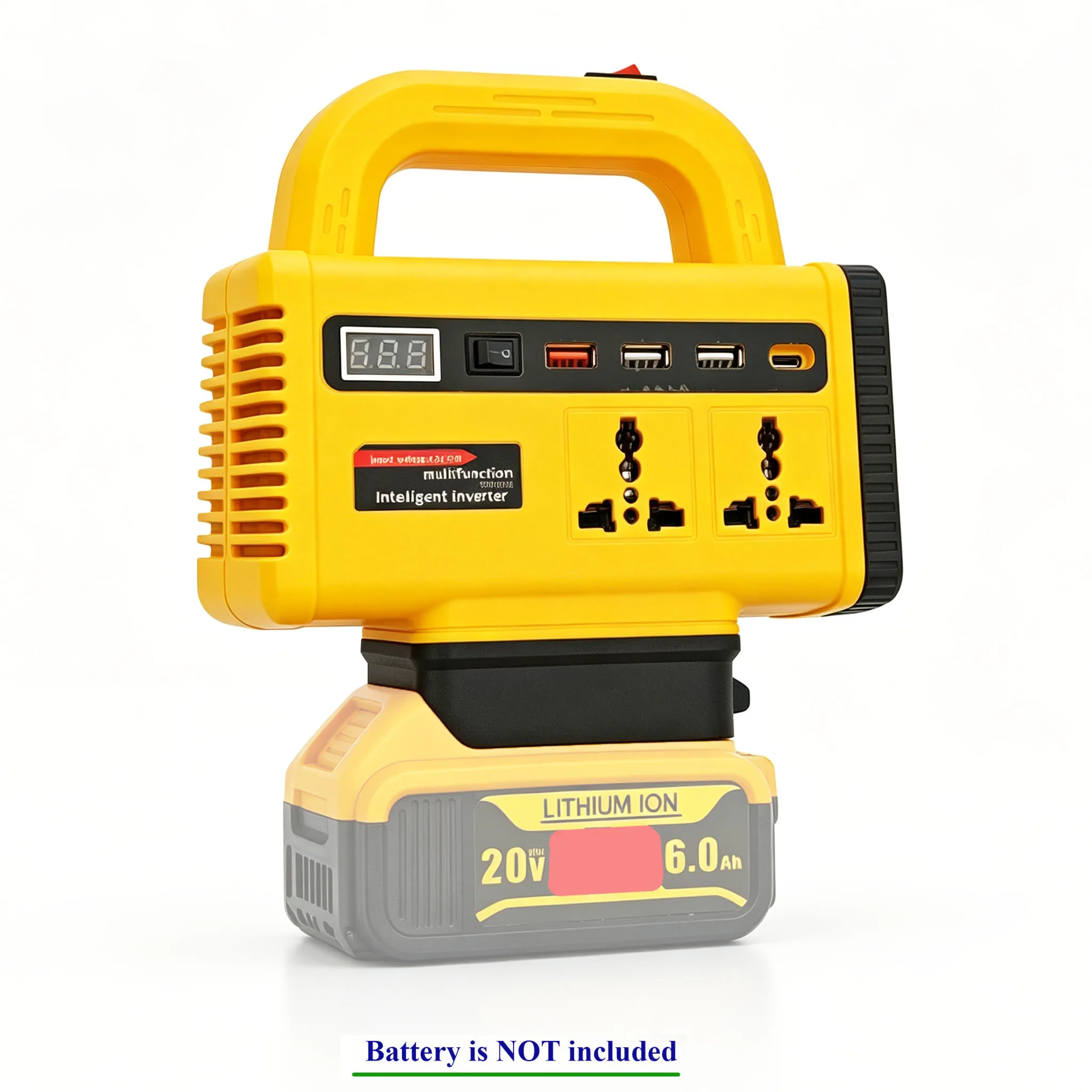 Lithium-Batterie-Wechselrichter, tragbare Stromversorgungsstation, Handgenerator, Notstromversorgung für Makita, DeWALT und Milwaukee. – Detail 8